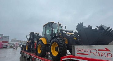 Выбор сделан в пользу надежной и производительной техники. Отгрузка двух единиц экскаваторов-погрузчиков CUKUROVA 884 и 888 в г.Пермь
